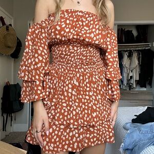 Polkadot off the shoulder dress